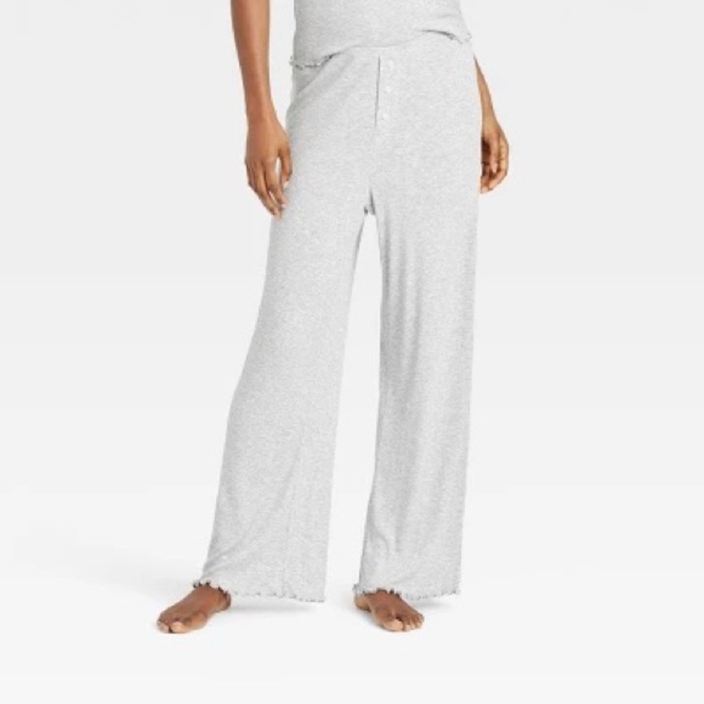 Colsie Women's Light Gray Ribbed Pajama Pants